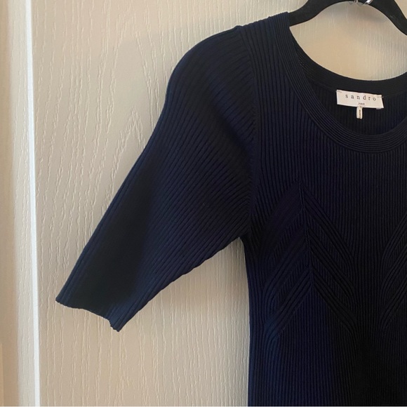 SANDRO Brunella Dress in Navy Blue - 2/4 - Picture 9 of 16